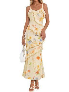 Women's Light Orange Shoulder Sleeve V Neck High Waist Backless Wedding Dress